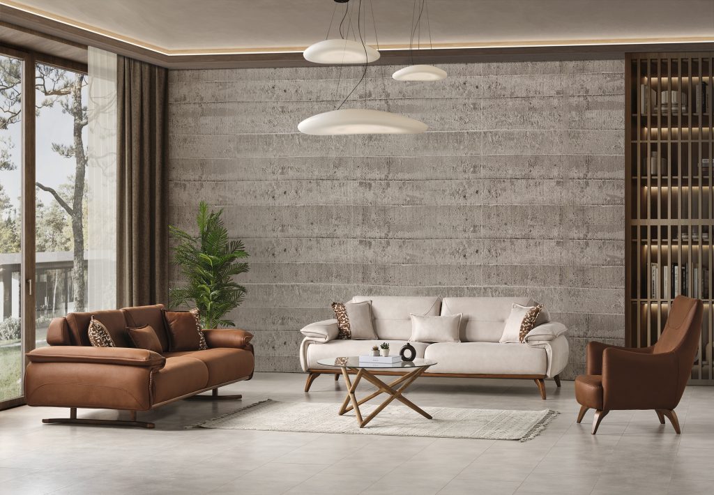 NUBUK KUMAŞIN ASİLLİĞİ ve ÖZEL TASARIM AHŞAP AYAKLARIN ZARİFLİĞİ İLE SİZLERE EVİNİZİN SALONUNA MUTLULUK KATMA FIRSANITINI SUNUYOR😊